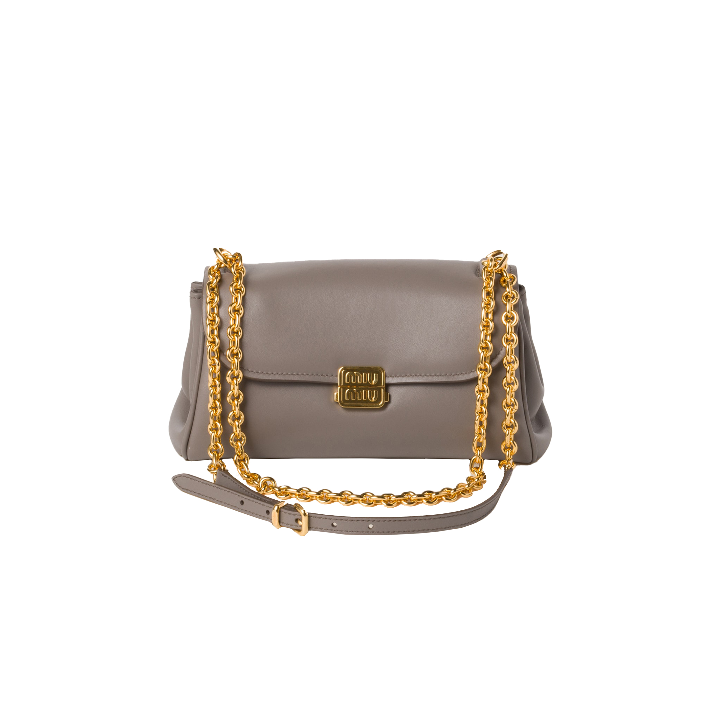 MIU MIU LEATHER SHOULDER BAG 5BD266 (24*14*7.5cm)